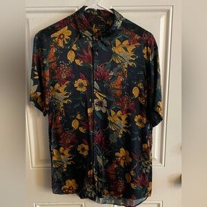 Zara Silk Floral Short-Sleeve Buttondown